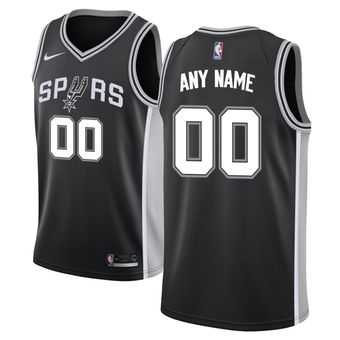 Men & Youth Customized San Antonio Spurs Nike Black Swingman Icon Edition Jersey->customized nba jersey->Custom Jersey